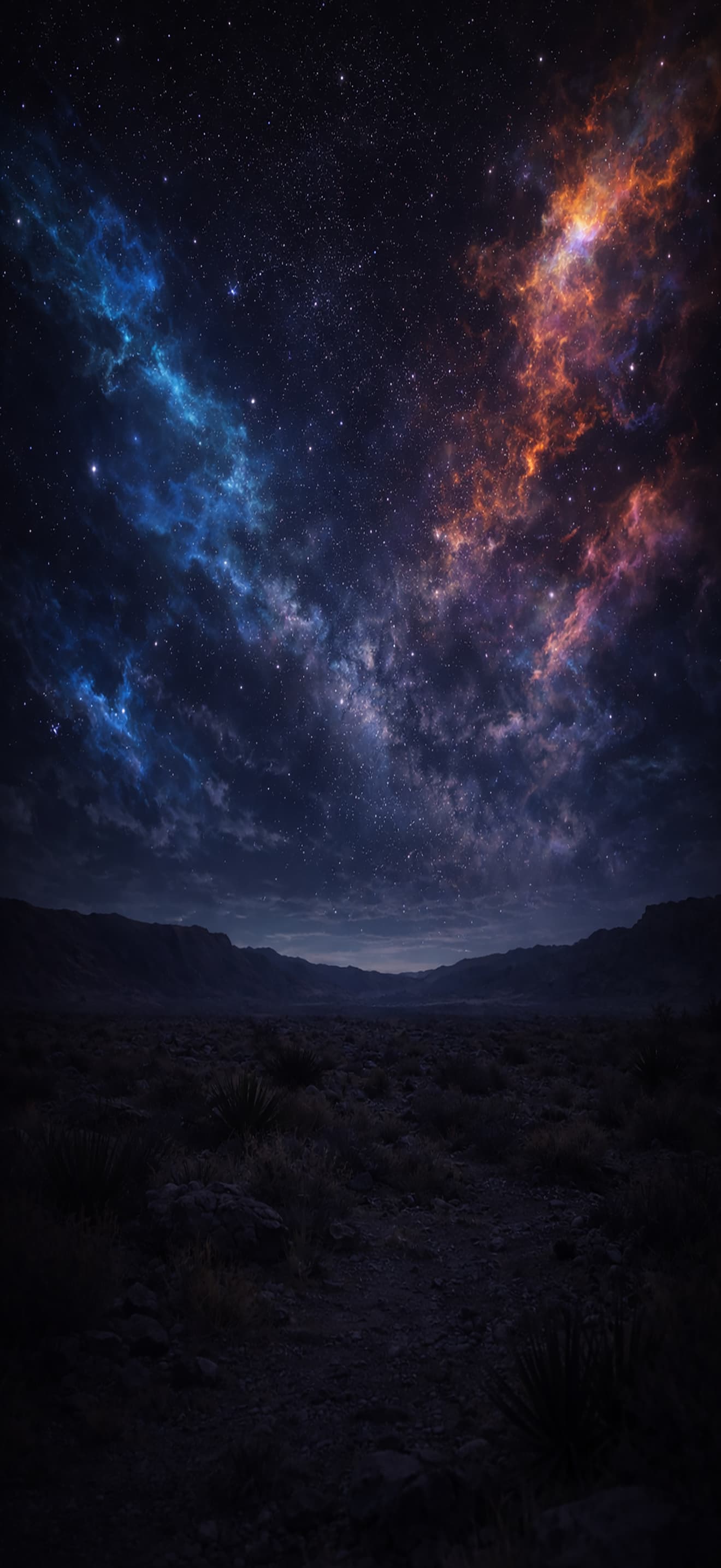 Alien Oracle’s original nebula and desert night artwork
